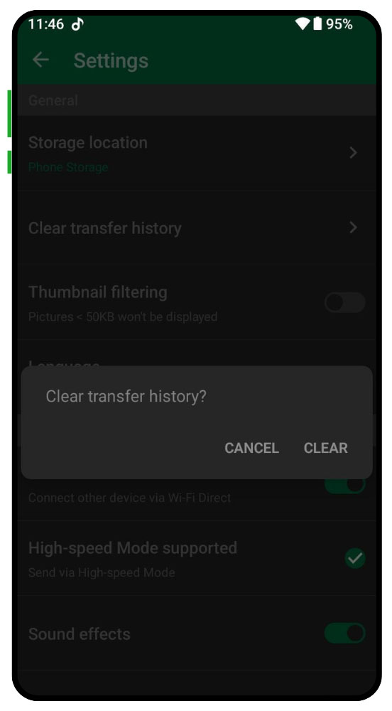 Clear History in One Tap